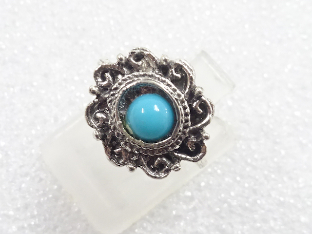 JAPANESE KIMONO / ANTIQUE COLORED STONE RING (SIZE 7)